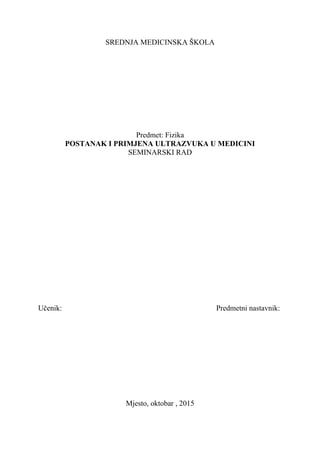 Ultrazvuk u medicini