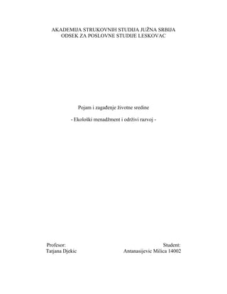 Zagadjivanje zivotne sredine