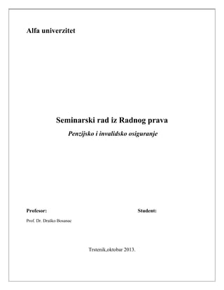 Penzijsko i invalidsko osiguranje