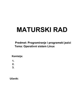 Operativni sistem linux