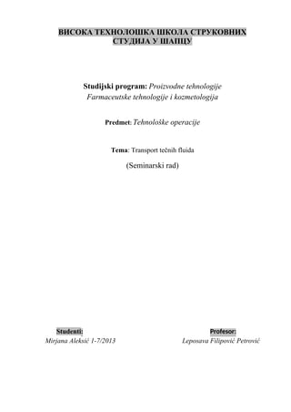 Transport tečnih fluida