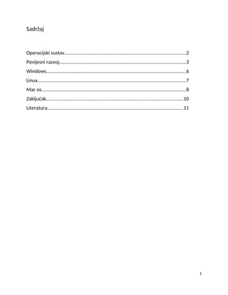 Operacijski sustavi: pregled i usporedba