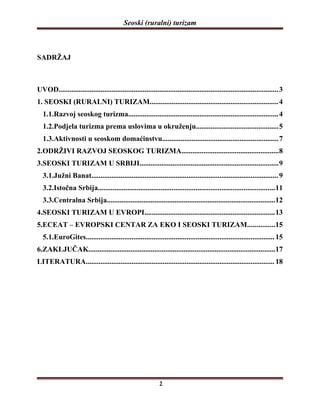 Seoski (ruralni) turizam