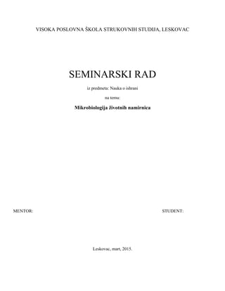 Mikrobiologija životnih namirnica