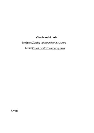 Virusi i antivirus programi