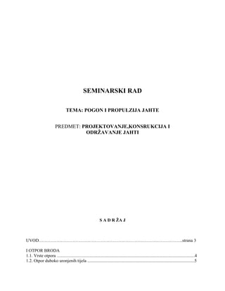 Pogon i propulzija jahte