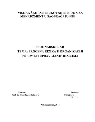 Procena rizika u organizaciji