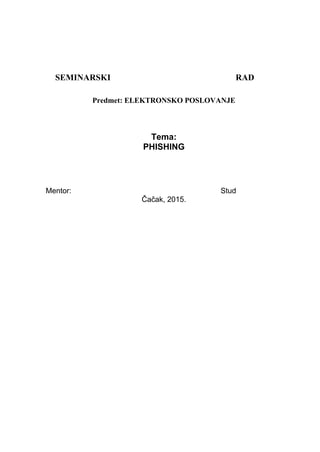 Phishing: istorija e-mail prevare