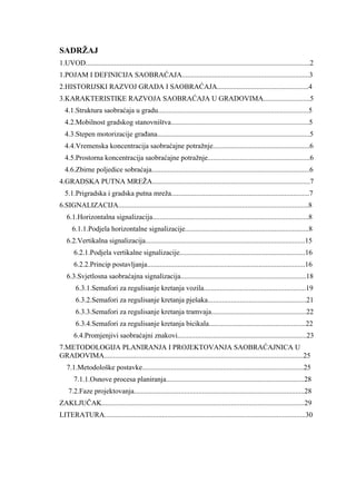 Saobraćajna signalizacija u gradovima