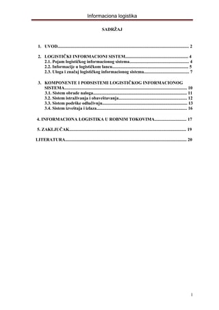 Informaciona logistila