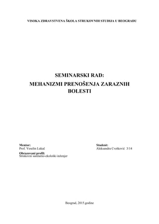 Mehanizmi prenosenja zaraznih bolesti