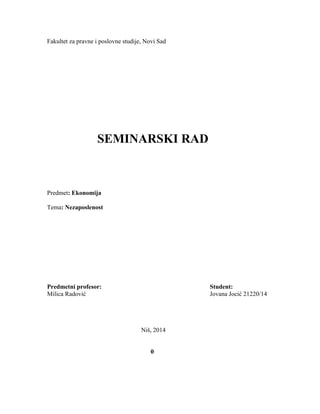 Nezaposlenost