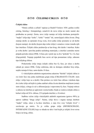 Nastanak ćelija – deobe