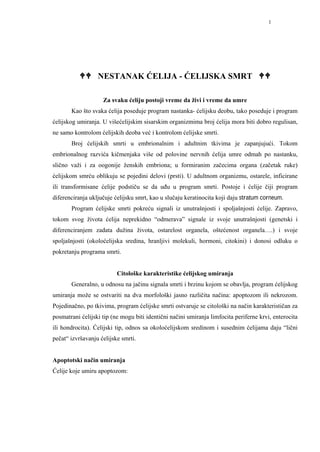 Nestanak celije – program umiranja