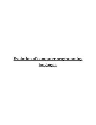 Evolution of computer programming languages