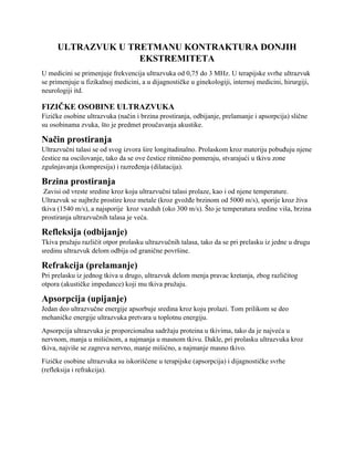 Ultrazvuk u tretmanu kontraktura donjih ekstremiteta