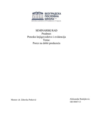 Porez na dobit preduzeća