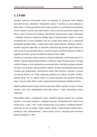 Tradicionalna i savremena porodica