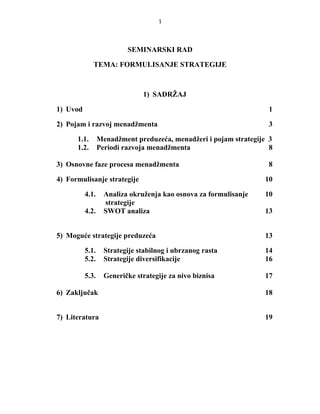 Formulisanje strategije