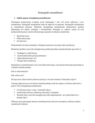 Strategijski menadžment (Pitanja-Odgovori)