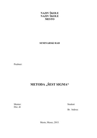 Metoda šest sigma