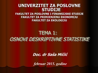 Osnovi deskriptivne statistike