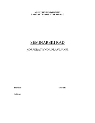 Korporativno upravljanje