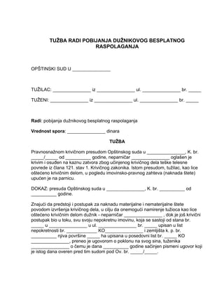 Primer – Paulijanska tuzba