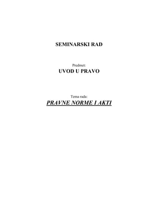 Pravne norme i akti