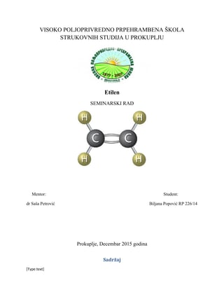 Etilen: seminarski rad