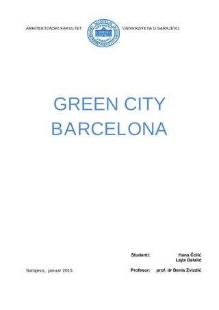 Osnovi urbane ekologije – Green City Barcelona