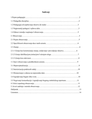 Obrazovanje pojam i znacaj