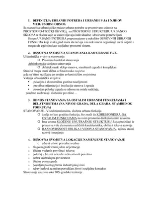 Ispitna pitanja i odgovori – Urbanizam II