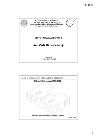 AutoCAD 3D modeliranje