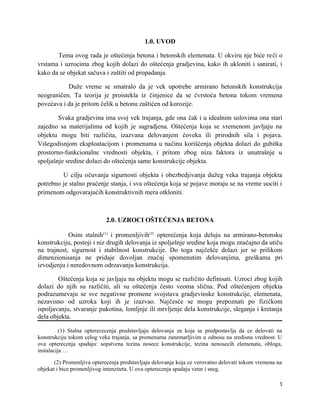 Posebni problemi u arhitekturi – Ostecenje betona