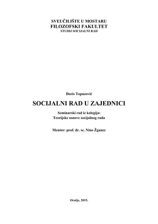 Socijalni rad u zajednici