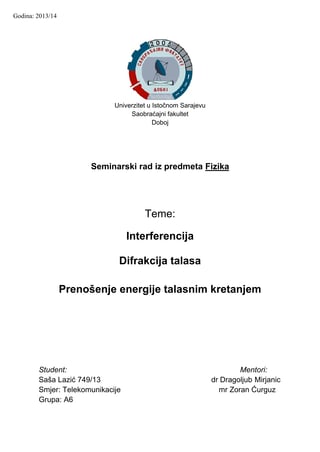 Difrakcija i intereferencija talasa