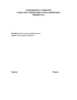 Elektrostaticki separatori