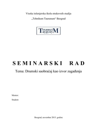 Drumski saobracaj kao izvor zagadjenja