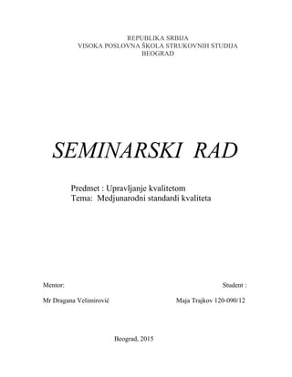 Medjunarodni standardni kvaliteta