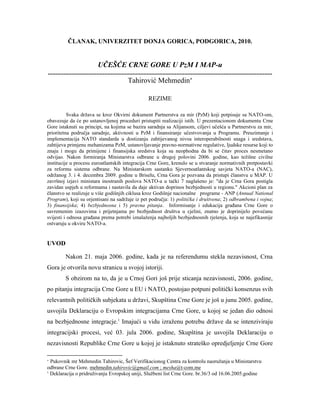 Učešće Crne Gore u PzM i mirovnim misijama