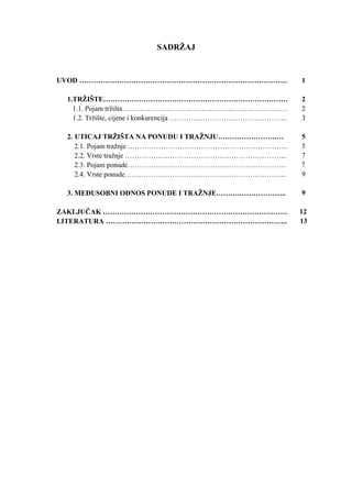 Tržišni zakon ponude i tražnje