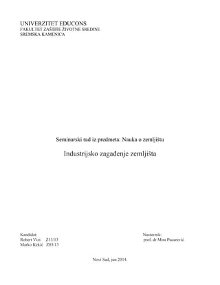 Industrijsko zagađenje zemljišta