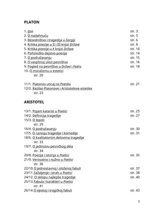 Estetika: Platon, Aristotel, Kant, Hegel, Šiler, Kroče, Hanslik, Fidler