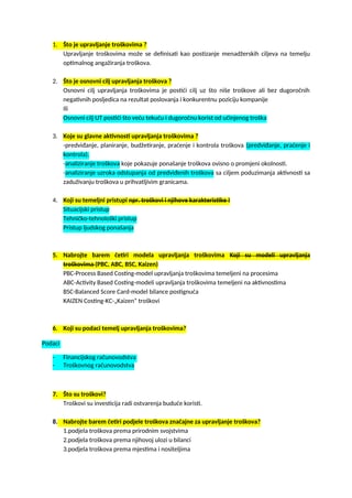 Upravljanje troškovima