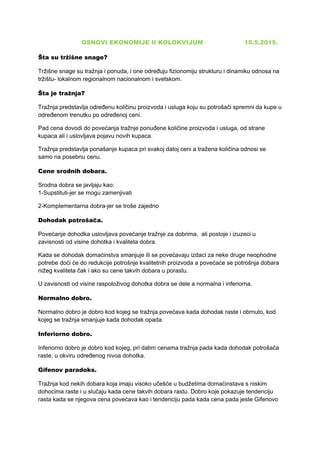 Osnove ekonomije (II kolokvijum)