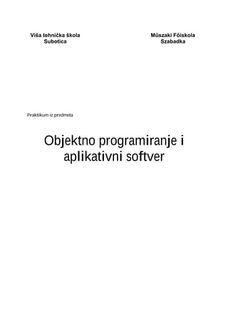Objektno programiranje i aplikativni softver