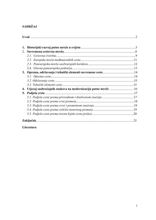 Historijski razvoj putne mreže