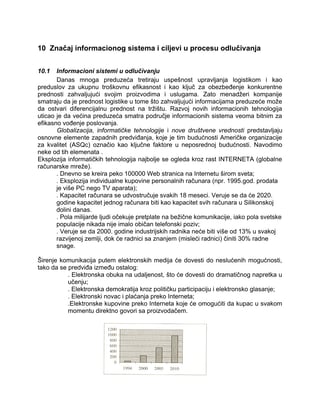 Značaj informacionog sistema i ciljevi u procesu odlučivanja