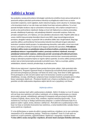Aditivi u hrani